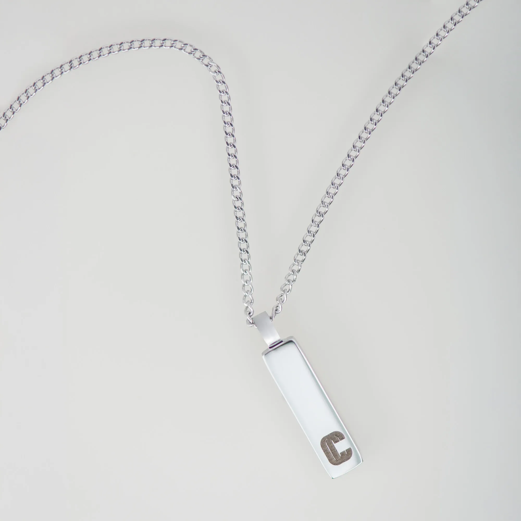 Pendentif Forma, maille gourmette, argenté — 2