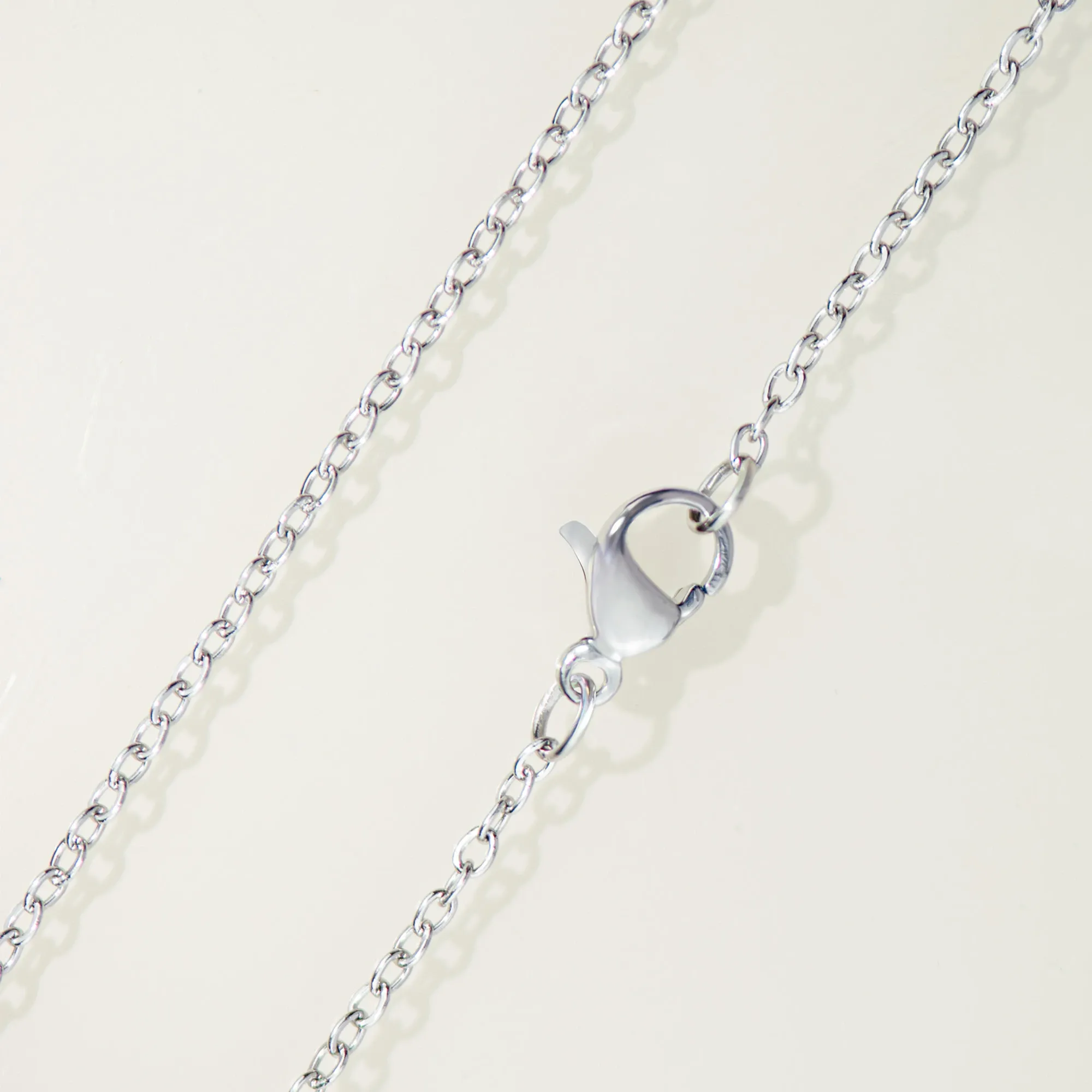 Pendentif C de Cruval, maille forçat, argenté — 2