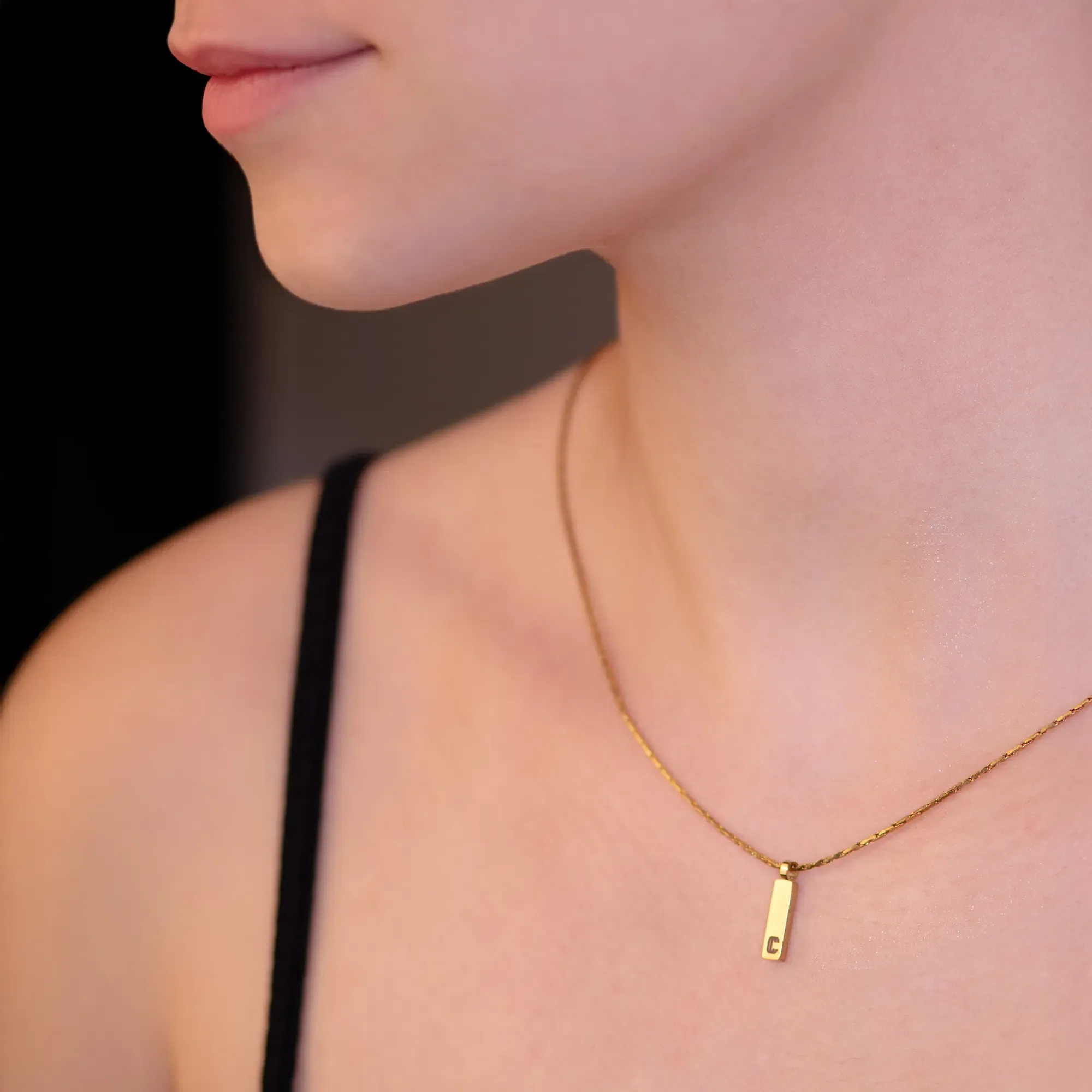 Pendentif Forma, maille forçat limée, doré — 4