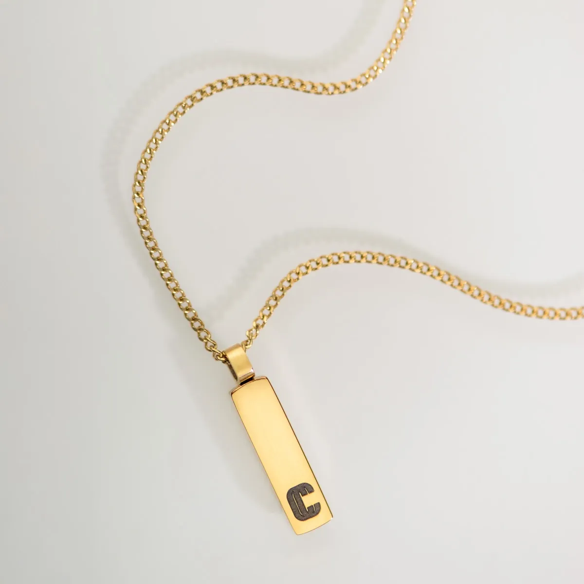 Pendentif Forma, maille gourmette, doré — 2
