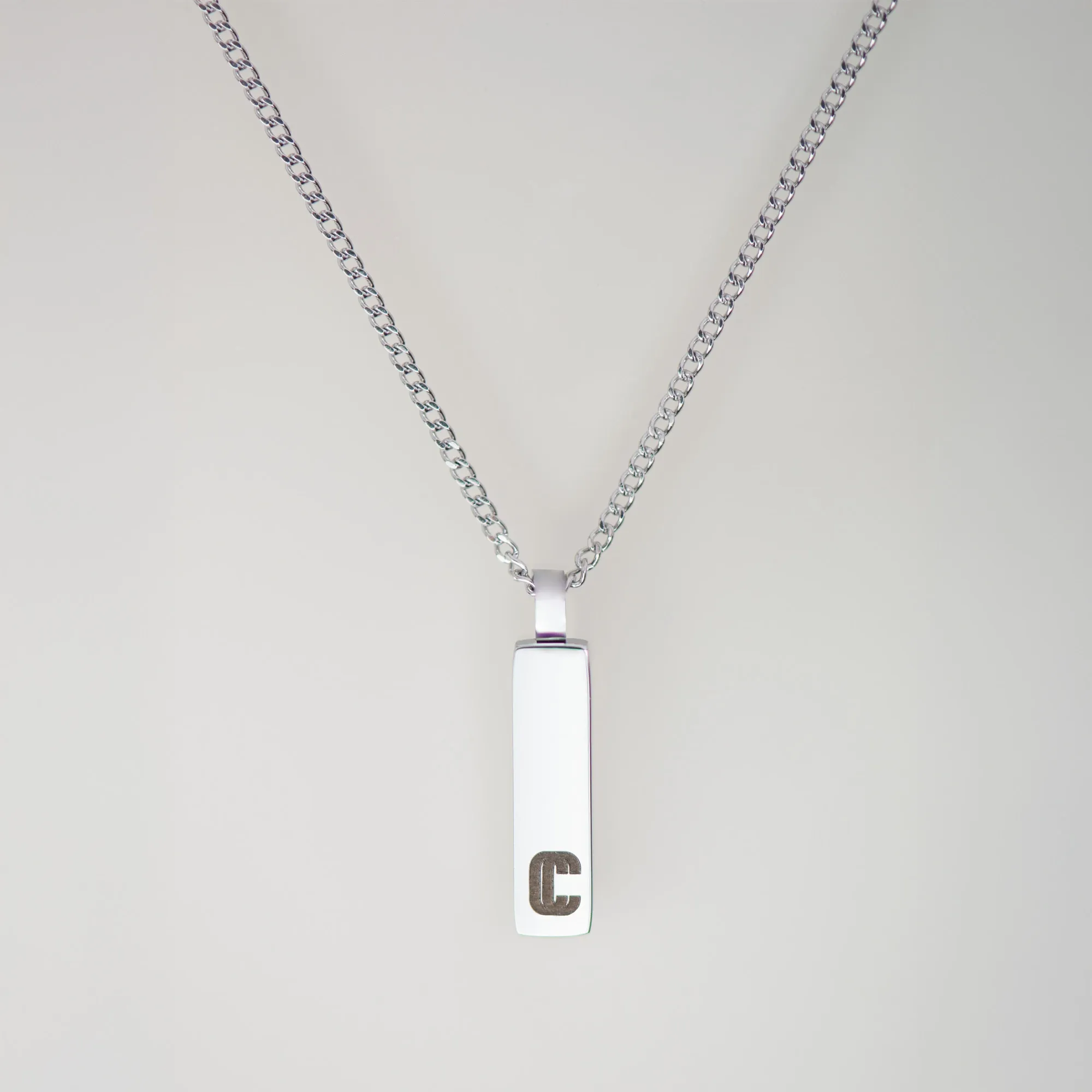 Pendentif Forma, maille gourmette, argenté